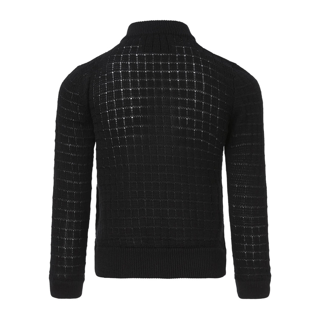 Schwarzer Sommer-Cardigan mit Knopfverschluss vorn