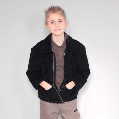 Infantium Victoria schwarze Kinder-Teddyjacke aus Bio-Baumwolle
