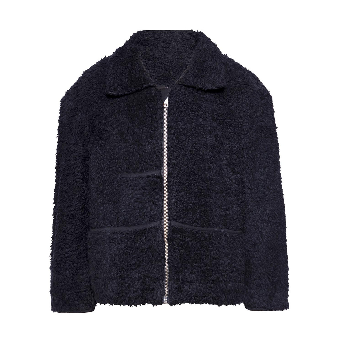 Infantium Victoria schwarze Kinder-Teddyjacke aus Bio-Baumwolle