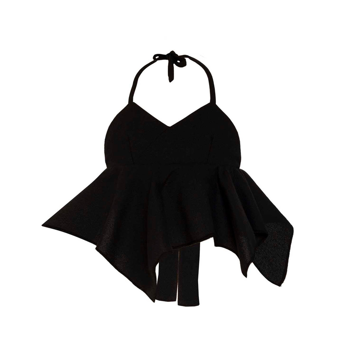 Kids Black Asymmetrical Top ao