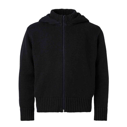 Kinder Strick-Hoodie Schwarz mit Orang-Utan – GOTS Bio-Baumwolle | Infantium Victoria