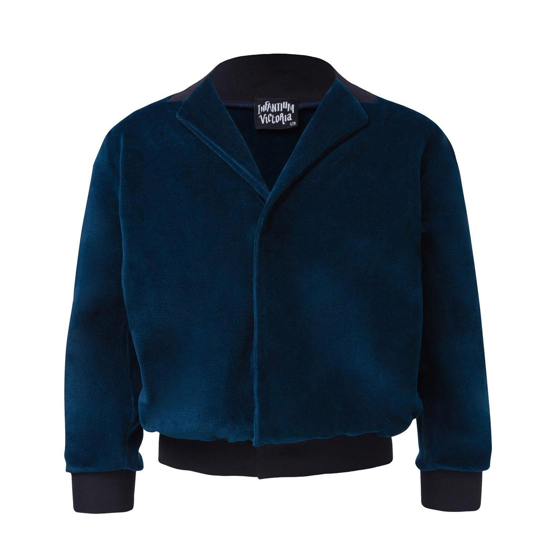 Kinder Samt-Blazer Benzinblau – Unisex Dandy-Jacke 100% Baumwolle | Infantium Victoria