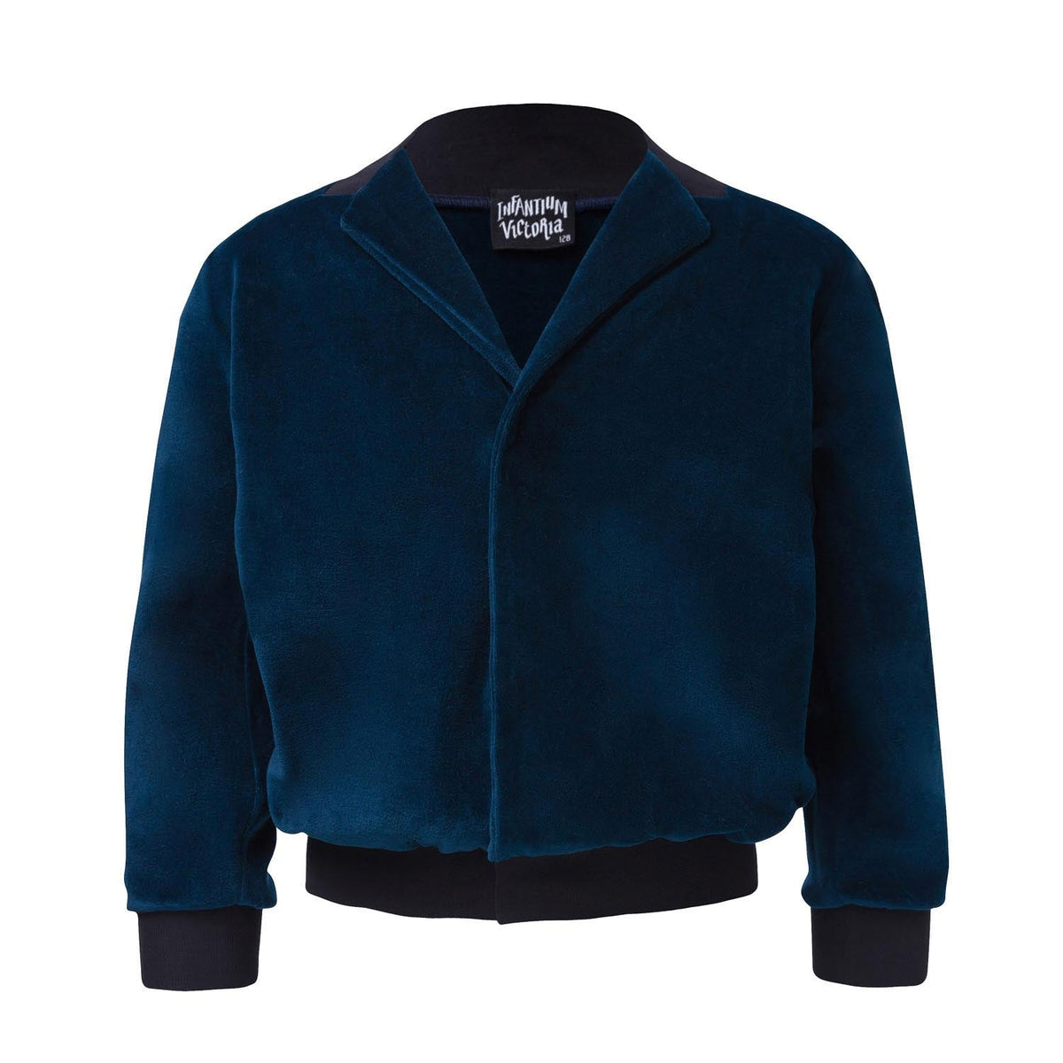 Kinder Samt-Blazer Benzinblau – Unisex Dandy-Jacke 100% Baumwolle | Infantium Victoria