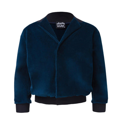 Kinder Samt-Blazer Benzinblau – Unisex Dandy-Jacke 100% Baumwolle | Infantium Victoria