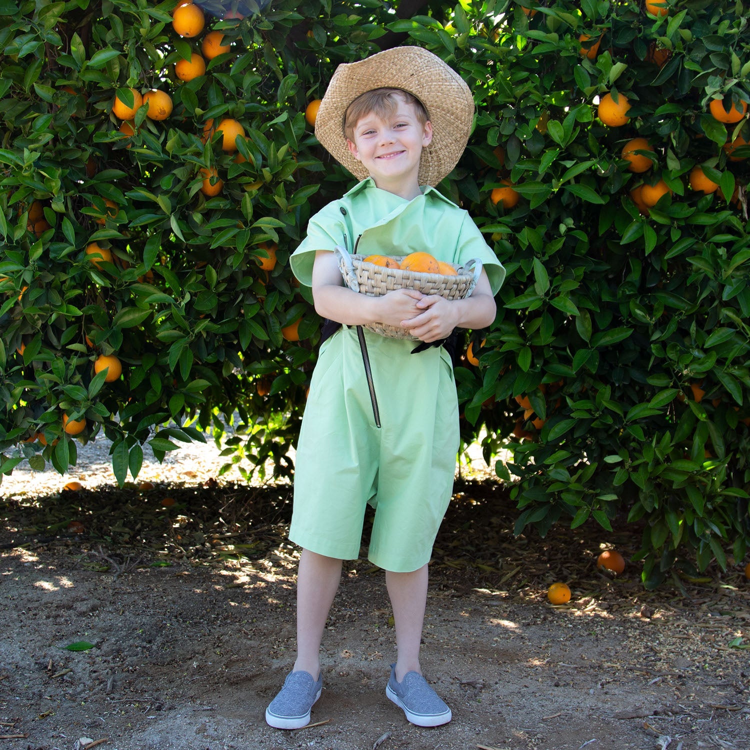 Grüner Baumwoll-Overall für Kinder
