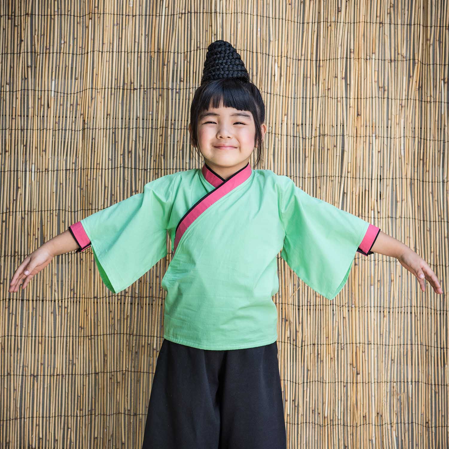 Kinder-Kimono-Shirt in Mint
