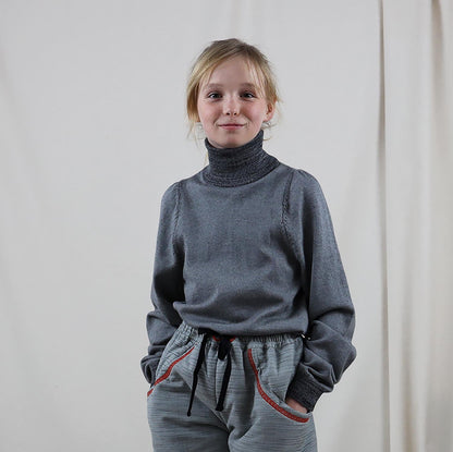 Kinder Rollkragenpullover Grau – 100% Baumwolle Unisex | Infantium Victoria