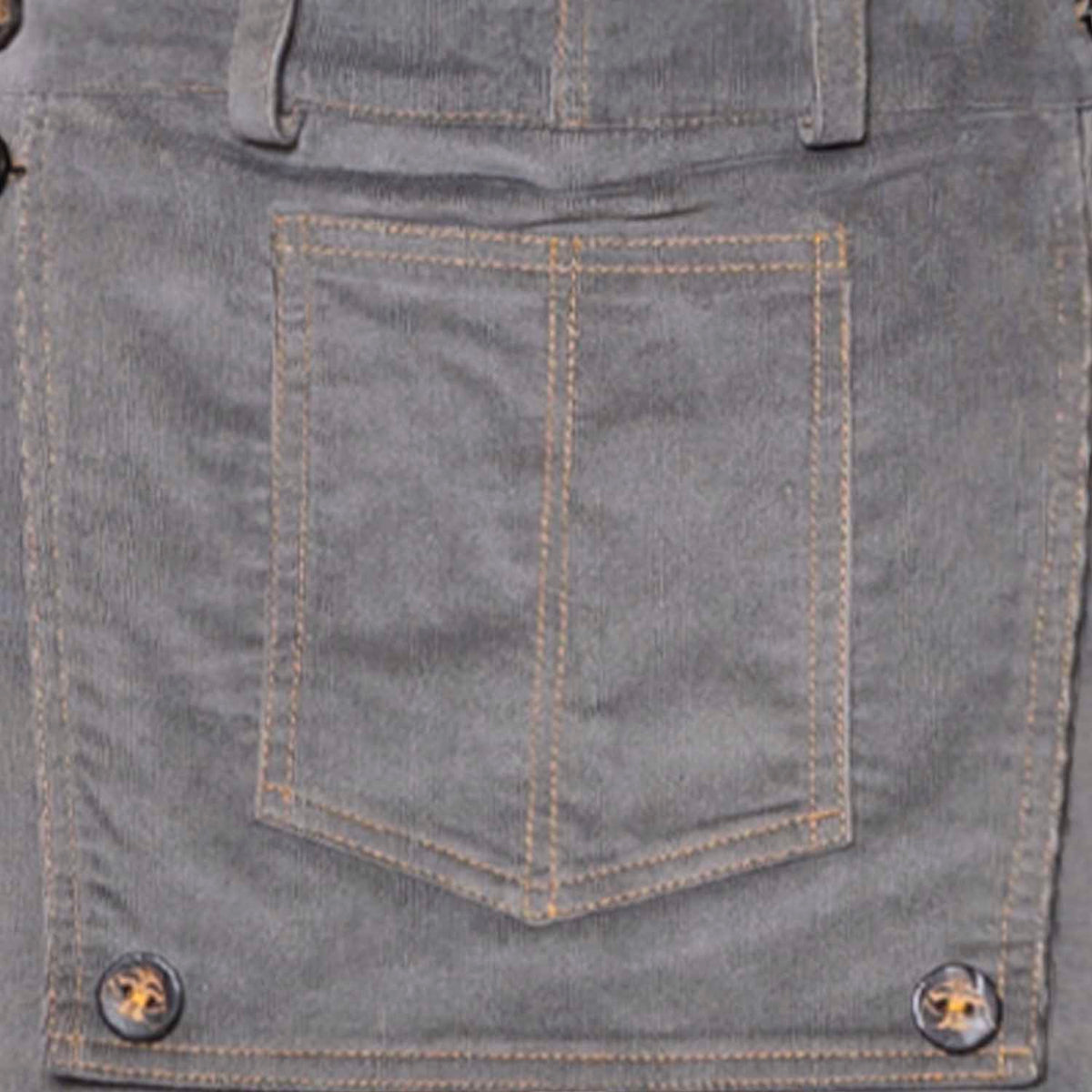 Graue Kinderhose aus Cord-Samt mit Schlag