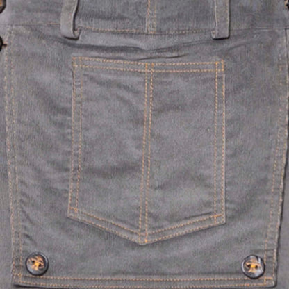 Graue Kinderhose aus Cord-Samt mit Schlag