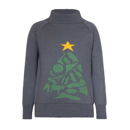 Infantium Victoria grauer Kinder-Weihnachtspullover mit Tiermotiv