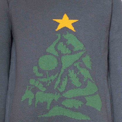 Infantium Victoria grauer Kinder-Weihnachtspullover mit Tiermotiv