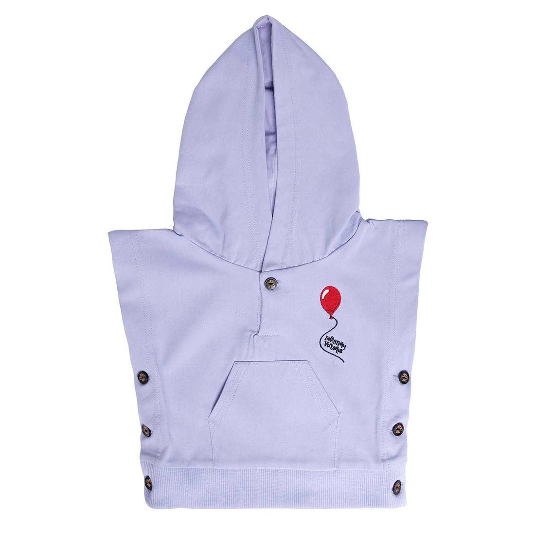 Ärmelloser Baby-Hoodie in Flieder aus Baumwolle