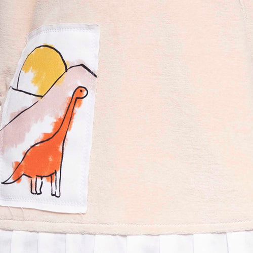 Babykleid in Pfirsich mit Appliké