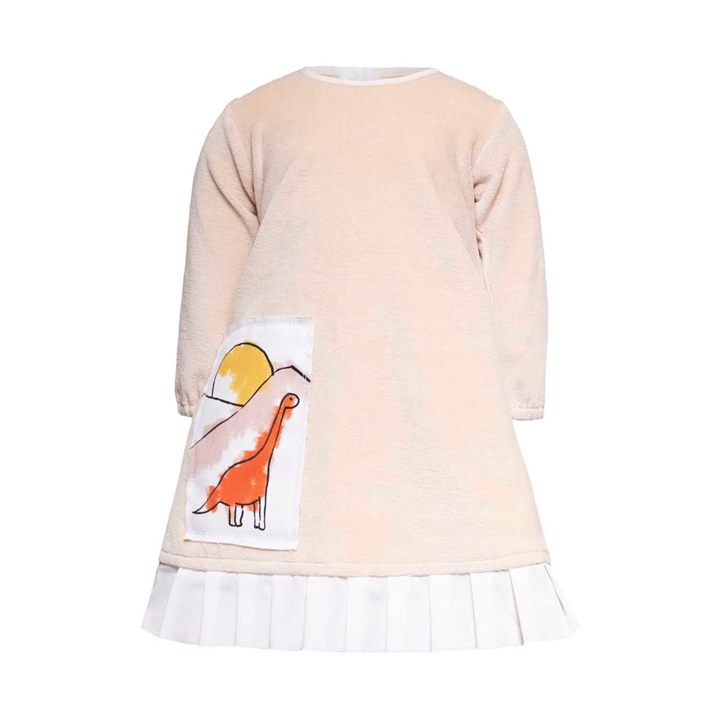 Babykleid in Pfirsich mit Appliké