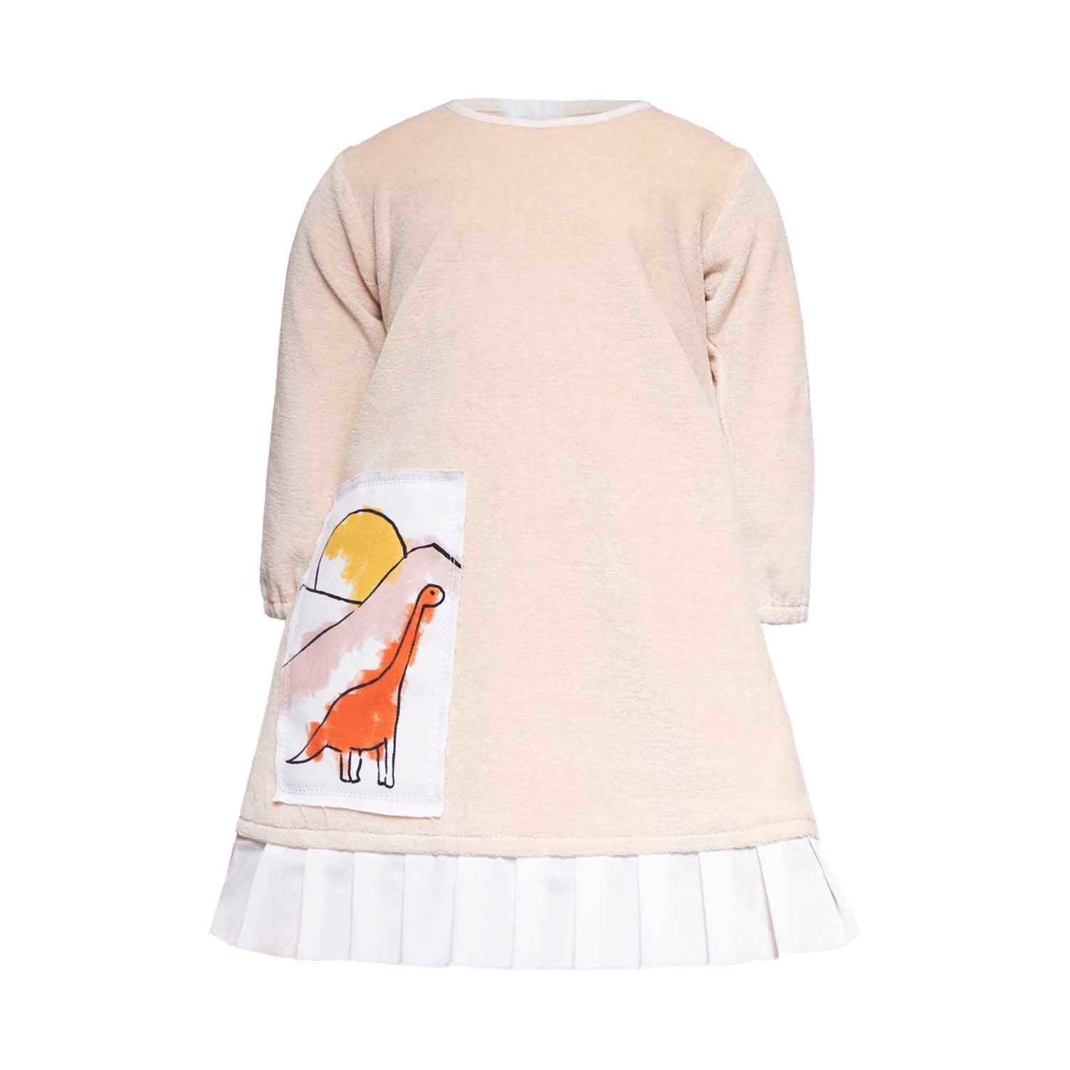 Babykleid in Pfirsich mit Appliké