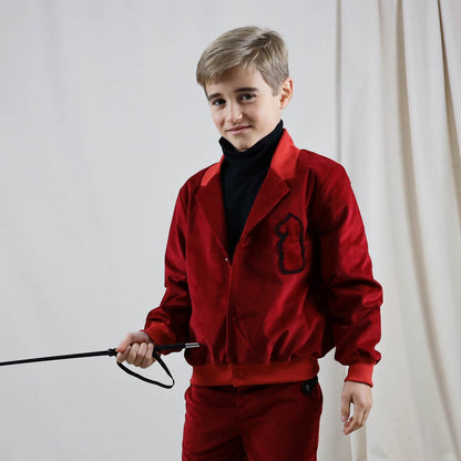 Infantium Victoria Kinder-Cordblazer in Rot mit Schachfigur
