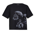 Handbemaltes übergroßes schwarzes T-Shirt für Kinder