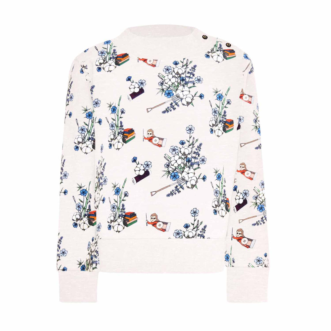 Infantium Victoria weißes Kinder-Sweatshirt mit Blumenmotiv