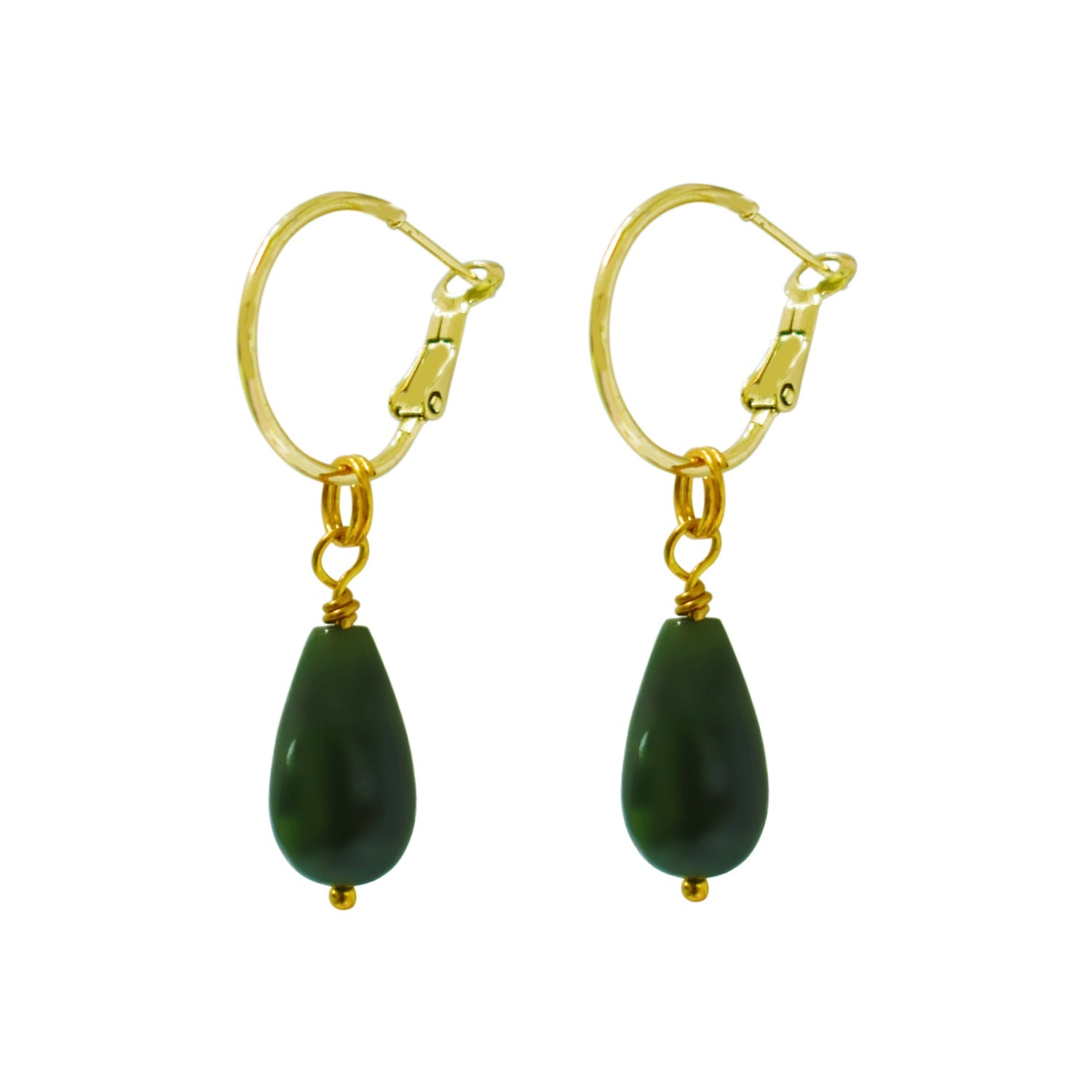 Jade Creolen-Set mit Mini-Charm – Echter Grüner Jade handgefertigt | Ifemi Jewels