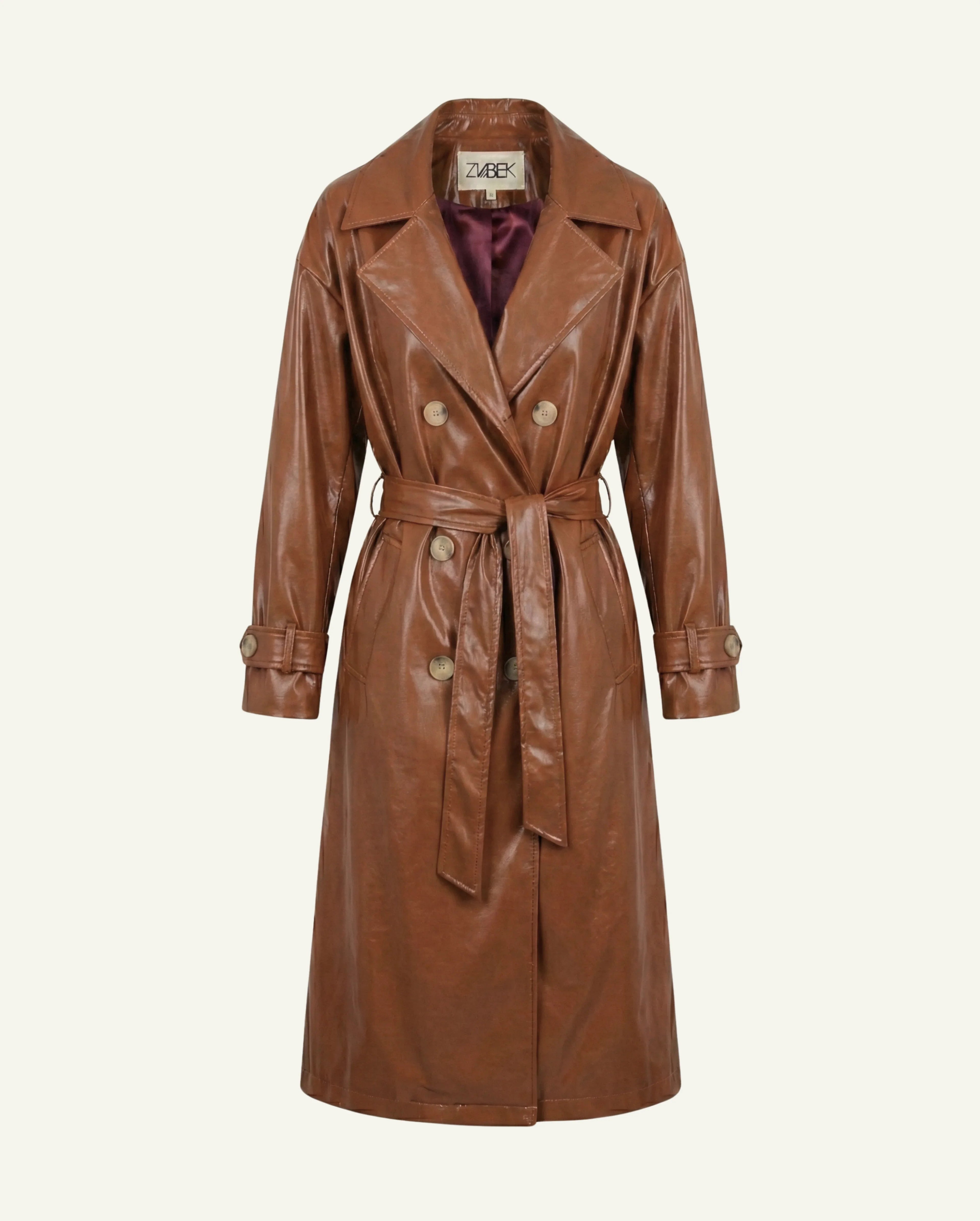 Trenchcoat Schokoladenbraun | 100% Baumwolle | Damen Oversized