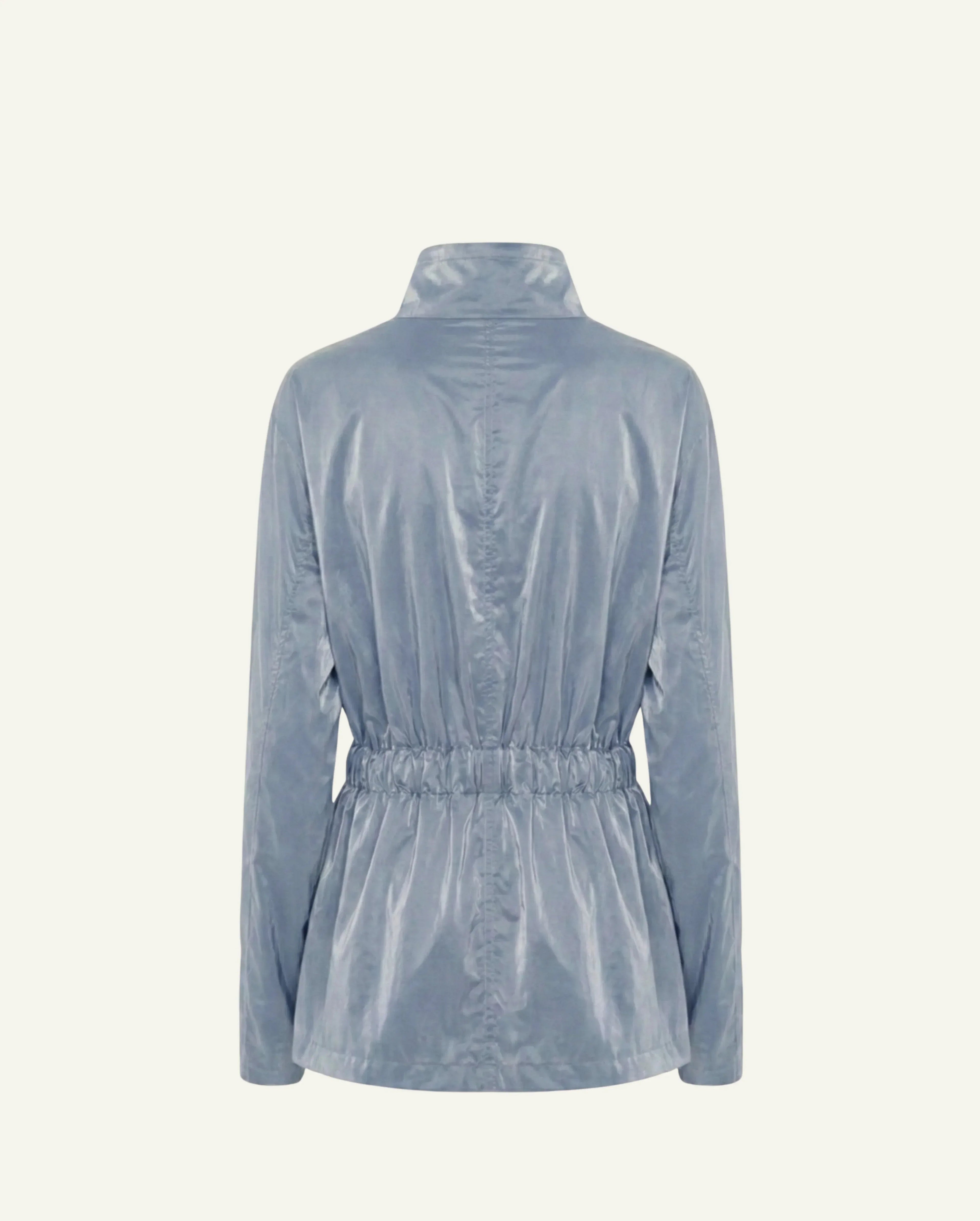 Einteilige Baumwollwindjacke mit Lyocell/Wollfutter – Hellblau