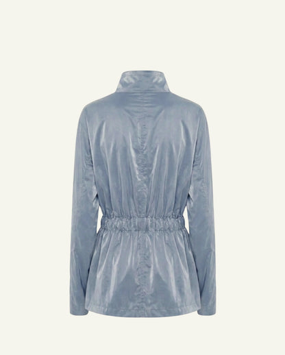 Einteilige Baumwollwindjacke mit Lyocell/Wollfutter – Hellblau