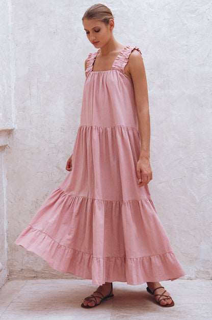 La Palma Leinen-Maxikleid