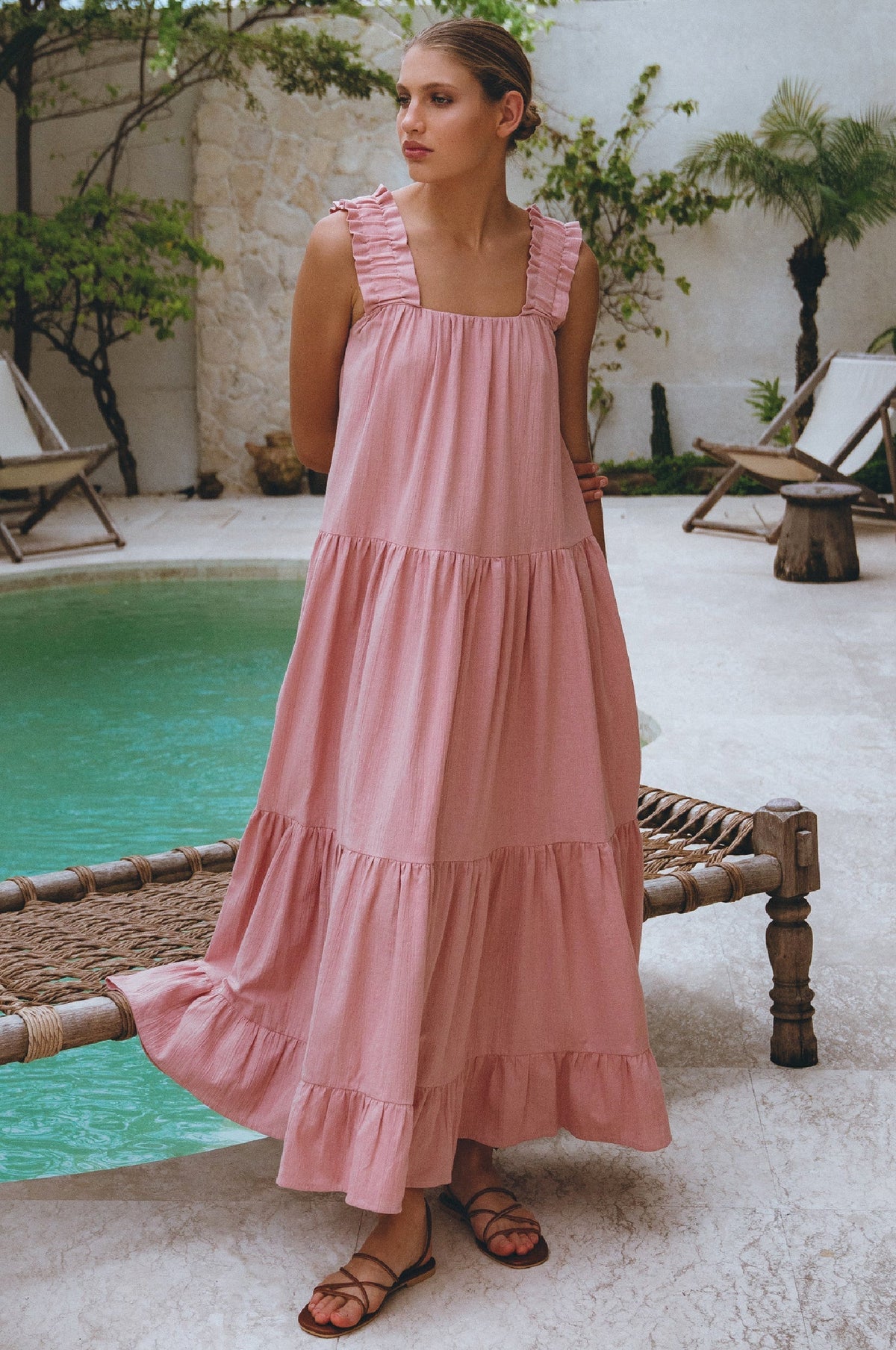 La Palma Leinen-Maxikleid