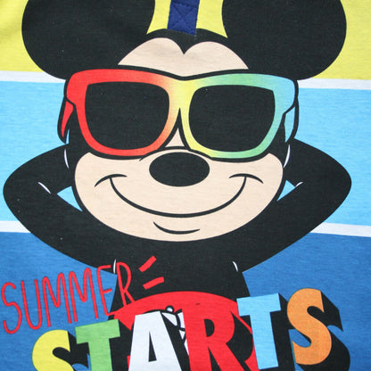 Mickey Mouse Kinder-Pyjama lang – Baumwolle, Jersey, Marineblau – Gr. 98