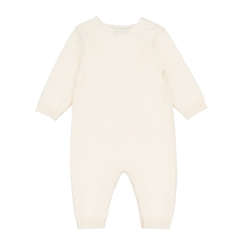 Baby Strampler Reines Kaschmir Creme mit Bärchen | NANAN – Ultimativer Luxus