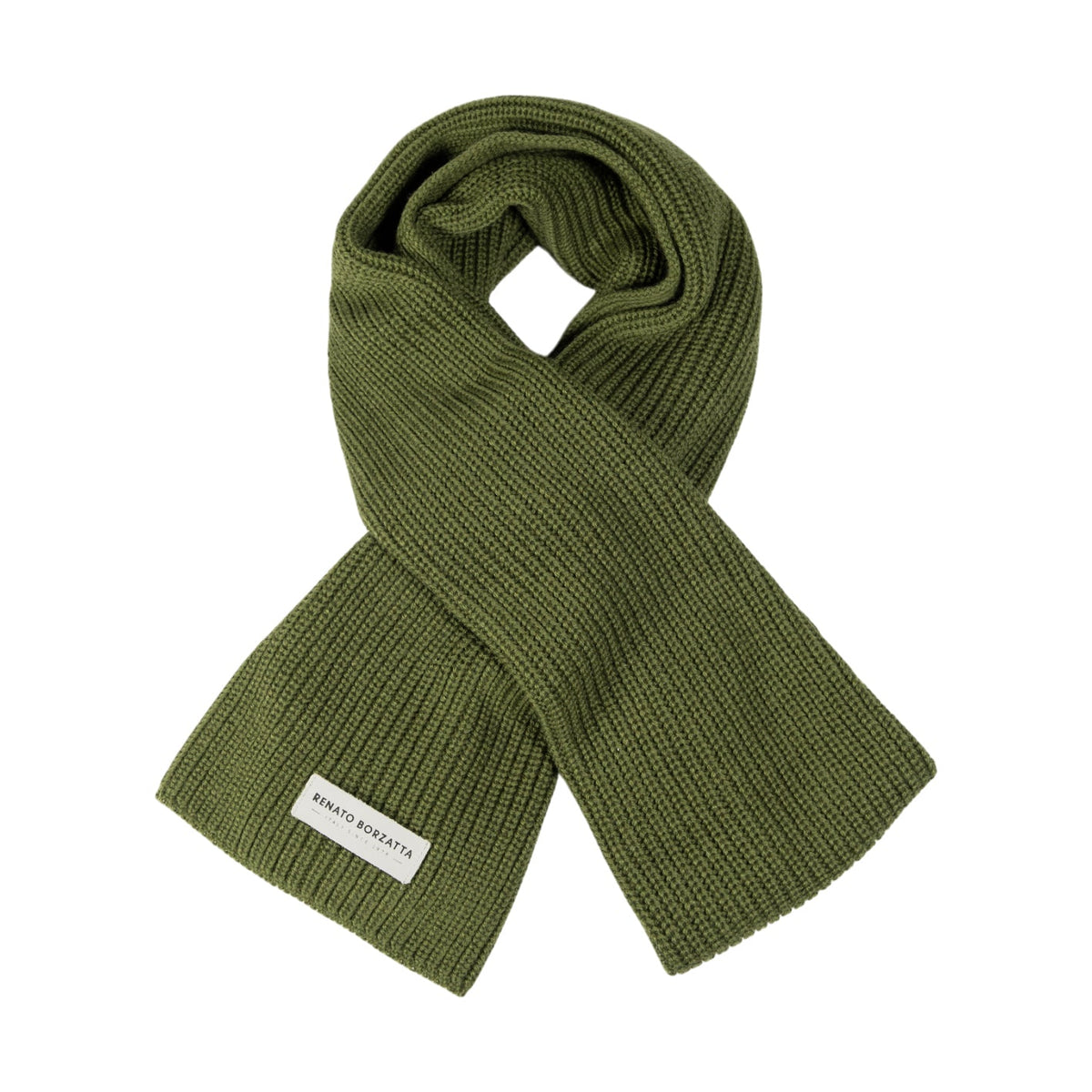RB5004E | CERVINO Strickschal &amp; Mützen-Set – Wollmischung – Made in Italy – Grün