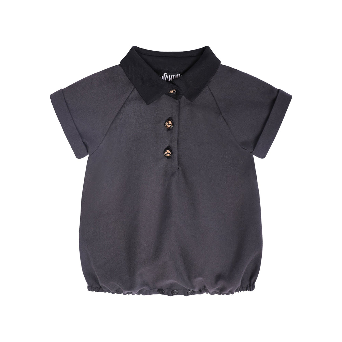 Baby Strampler Schwarz – GOTS Bio-Baumwolle Raglan | Infantium Victoria