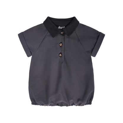 Baby Strampler Schwarz – GOTS Bio-Baumwolle Raglan | Infantium Victoria
