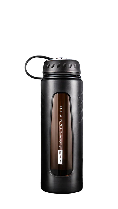 1000ml Hitzebetändiger Glas-Wasserbecher – Schwarz