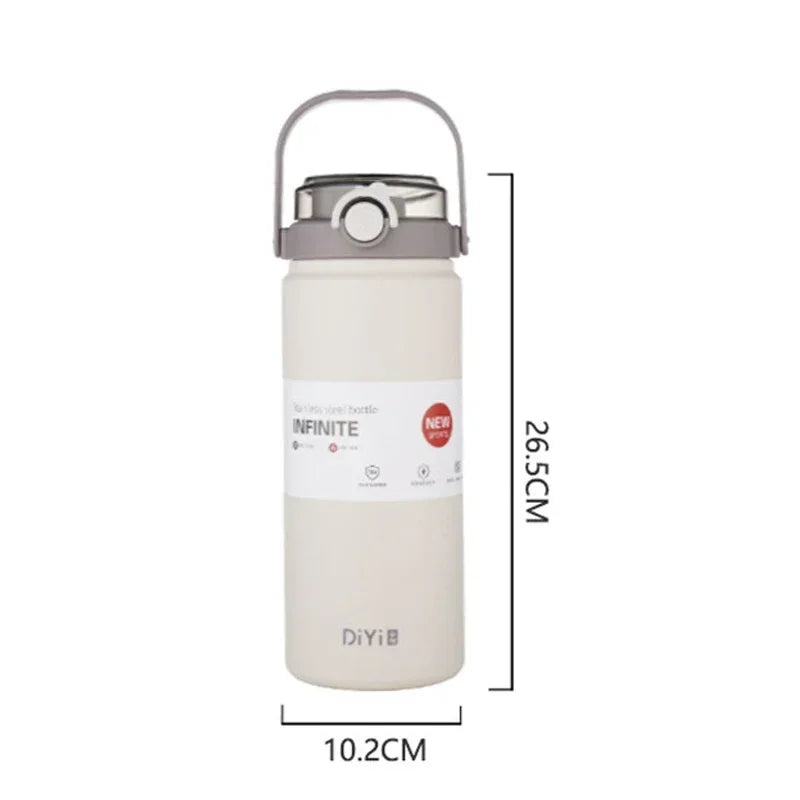 1000ml Thermoflasche mit Strohhalm – Weiß