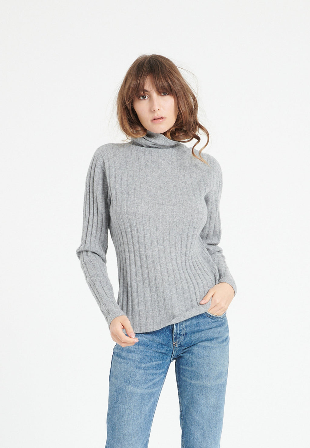 Studio Cashmere8 LILLY 15 – Damen Rollkragenpullover aus Kaschmir in Hellgrau | S–2XL