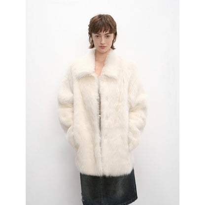 Herbst-Exklusiv Importierter Toskanischer Schaffell-Mantel mit kurzem Revers | Firelady Fur