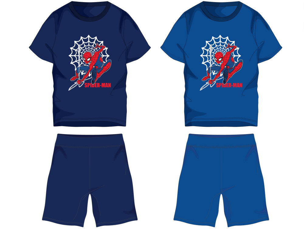 Spiderman Baumwoll-Sommer-Set – T-Shirt &amp; Shorts – Mittelblau – Gr. 116