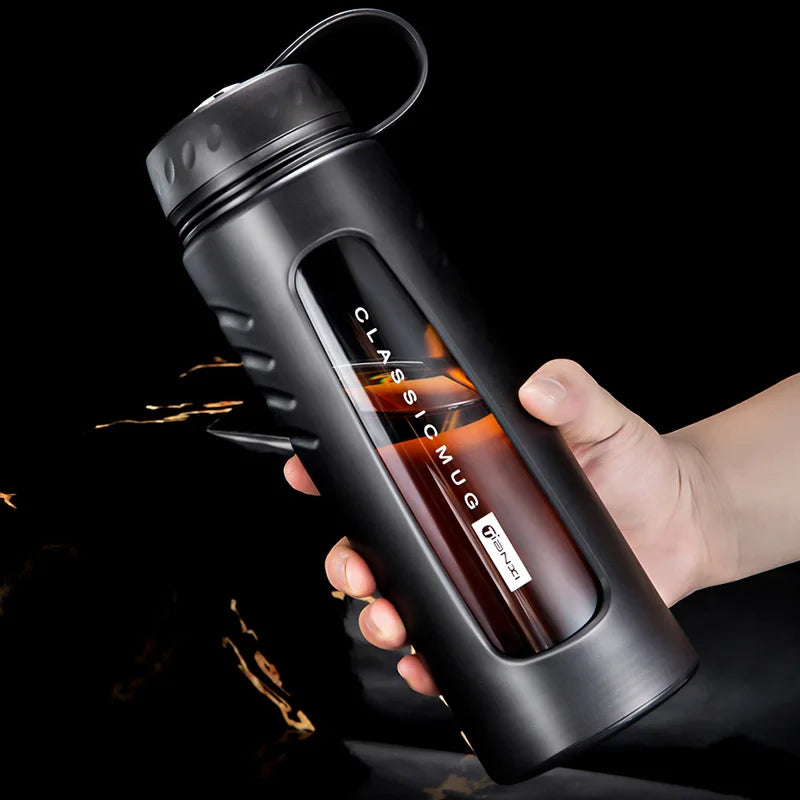 1000ml Hitzebetändiger Glas-Wasserbecher – Schwarz
