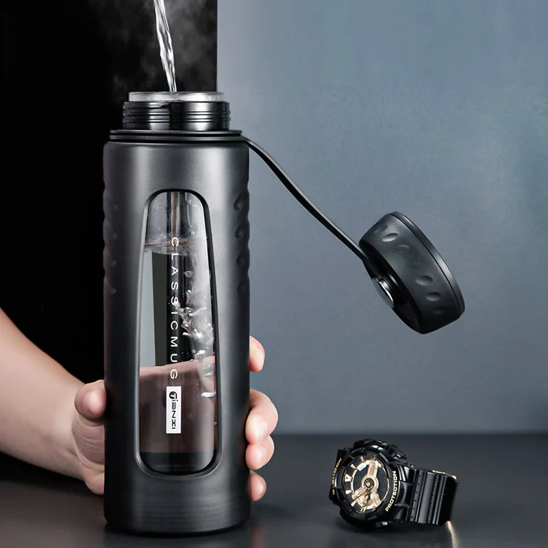 1000ml Hitzebetändiger Glas-Wasserbecher – Schwarz