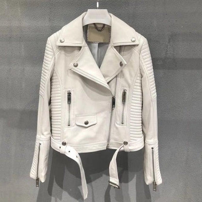 Sleuve Luxury – Echtleder-Bikerjacke für Damen aus echtem Schafsleder