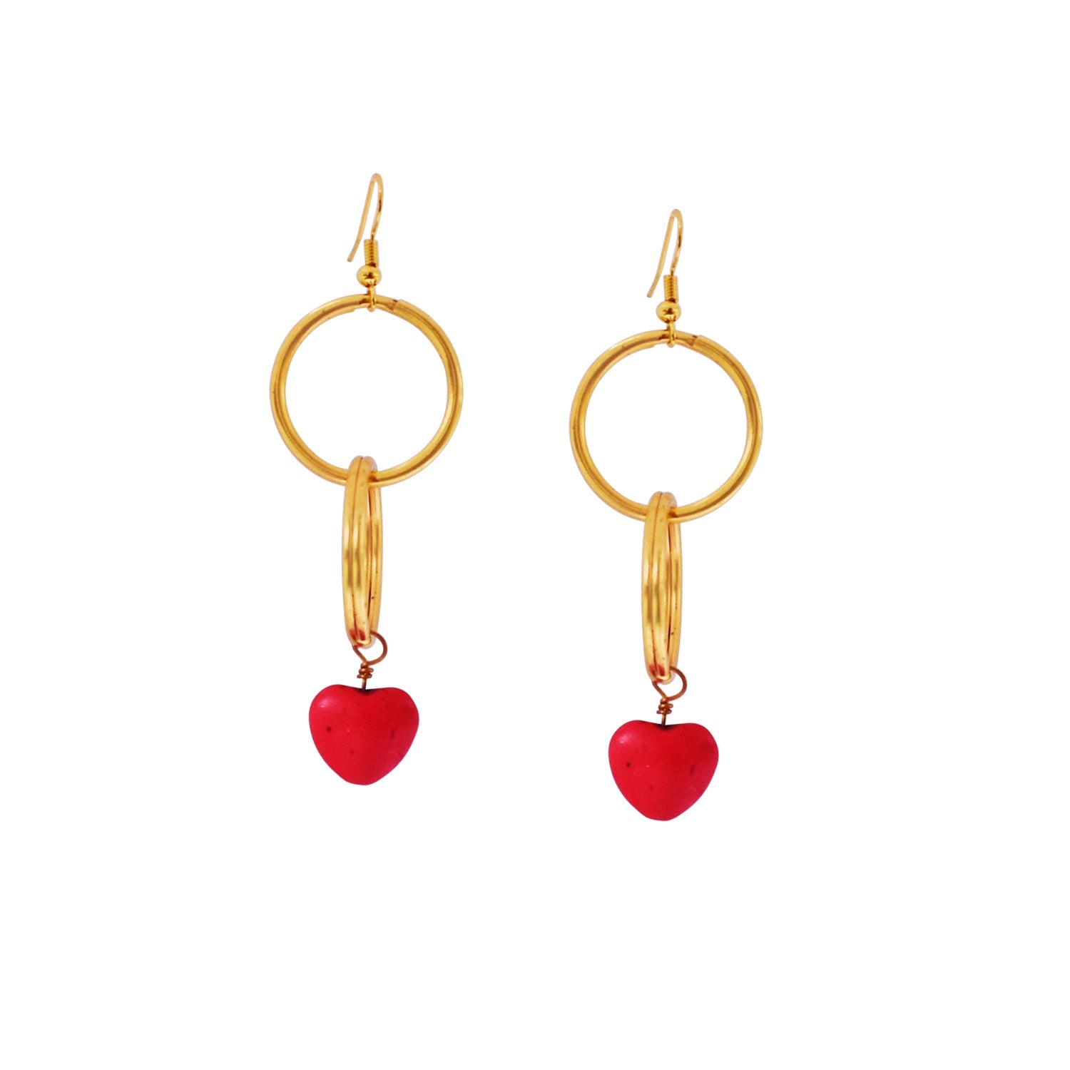 Retro 90s Herz-Ohrringe – Bunte Vintage-Ohrringe handgemacht | lovedbynlanla