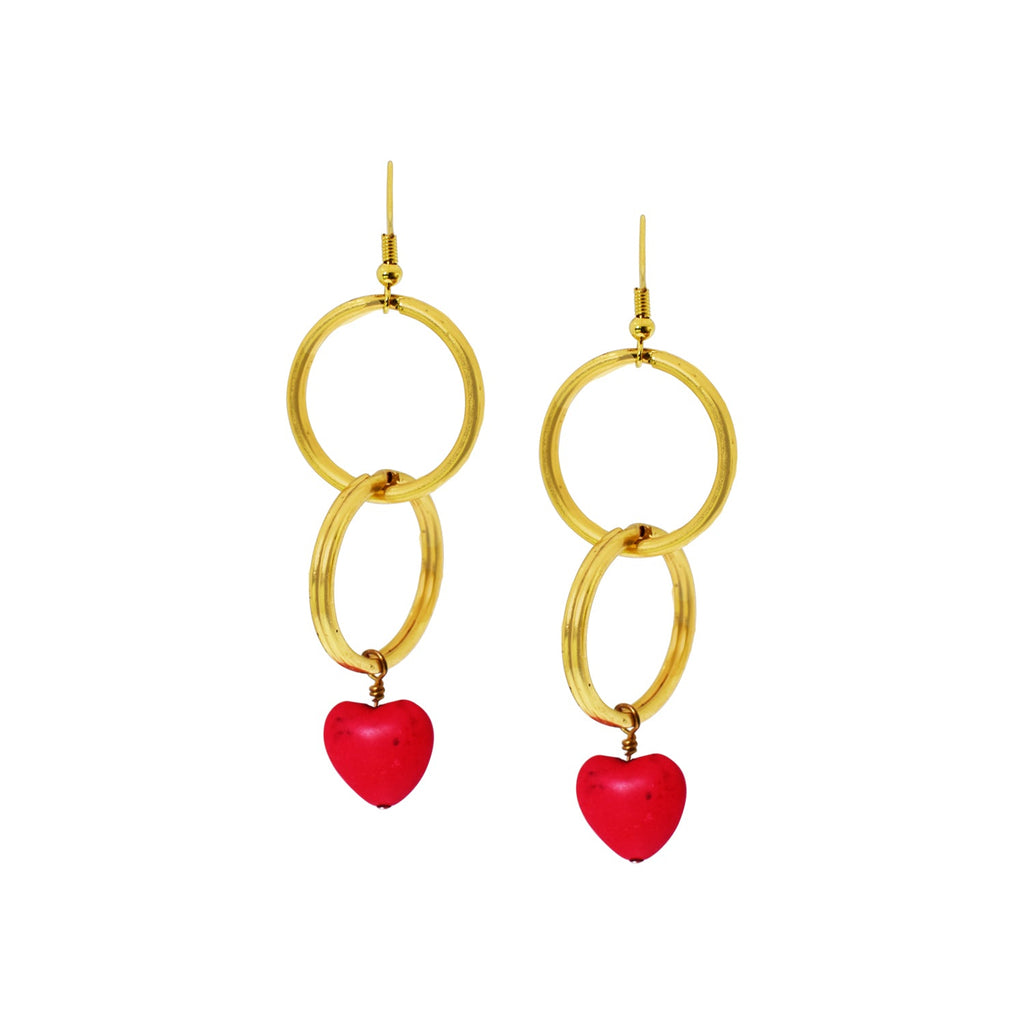 Retro 90s Herz-Ohrringe – Bunte Vintage-Ohrringe handgemacht | lovedbynlanla