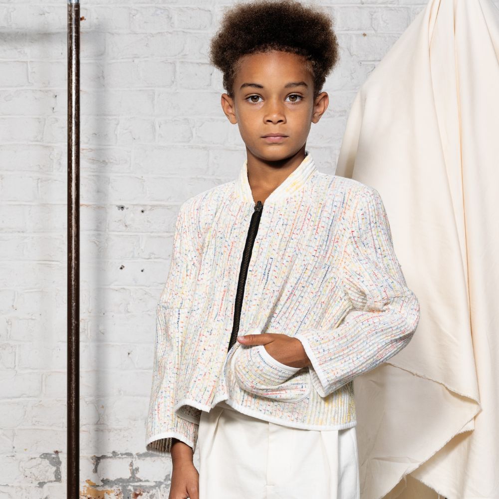Double Zero Wendejacke – Handgewebtes Upcycling-Gewebe Zero-Waste | Infantium Victoria
