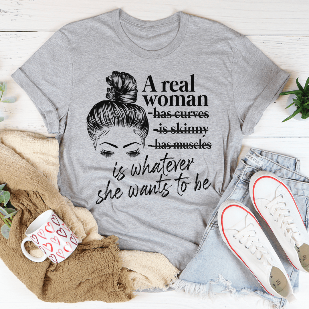 A Real Woman Tee – Hochwertiges Unisex-T-Shirt von Bella+Canvas