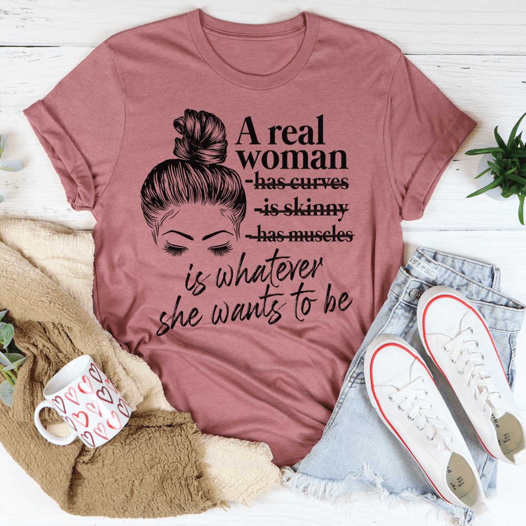 A Real Woman Tee – Hochwertiges Unisex-T-Shirt von Bella+Canvas