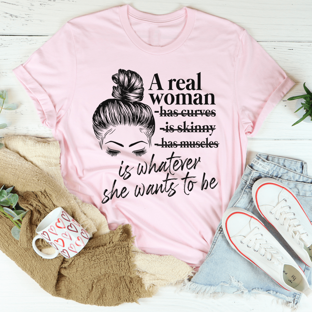 A Real Woman Tee – Hochwertiges Unisex-T-Shirt von Bella+Canvas