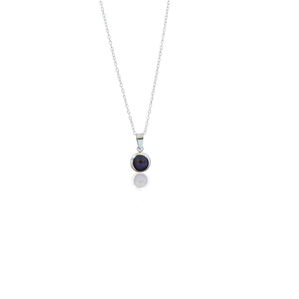 Schwarze Süßwasserperlen Halskette – 925 Sterlingsilber | nlanlaVictory BLOOM Collection