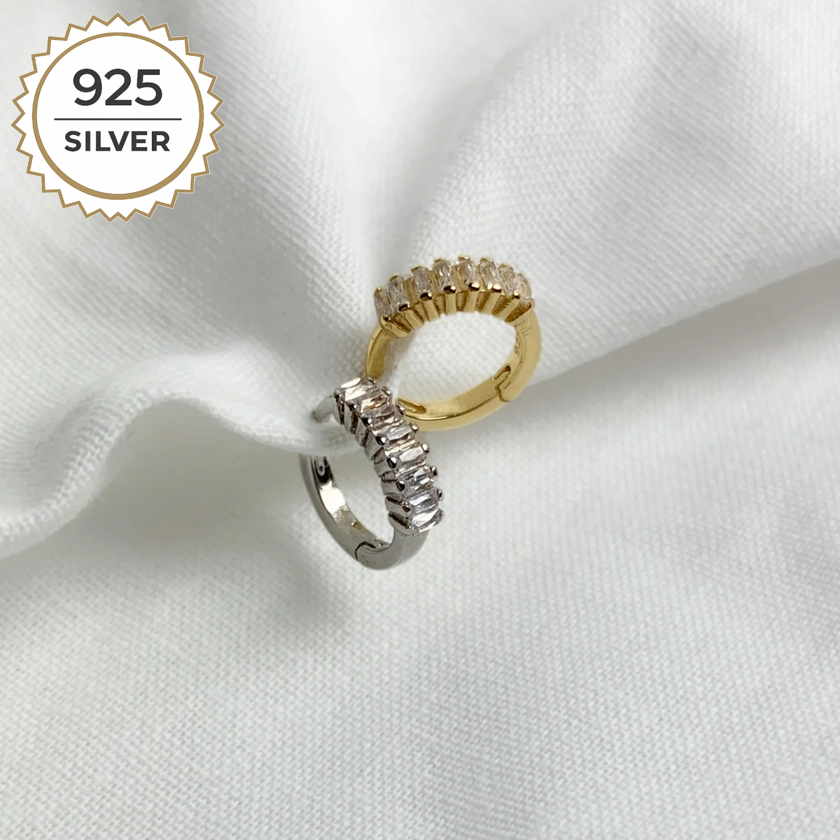 Dawn Helix-Creole 1 cm aus 925 Sterling Silber mit Zirkonia