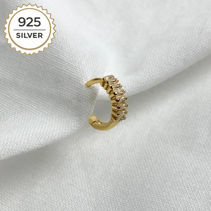 Dawn Helix-Creole 1 cm aus 925 Sterling Silber mit Zirkonia